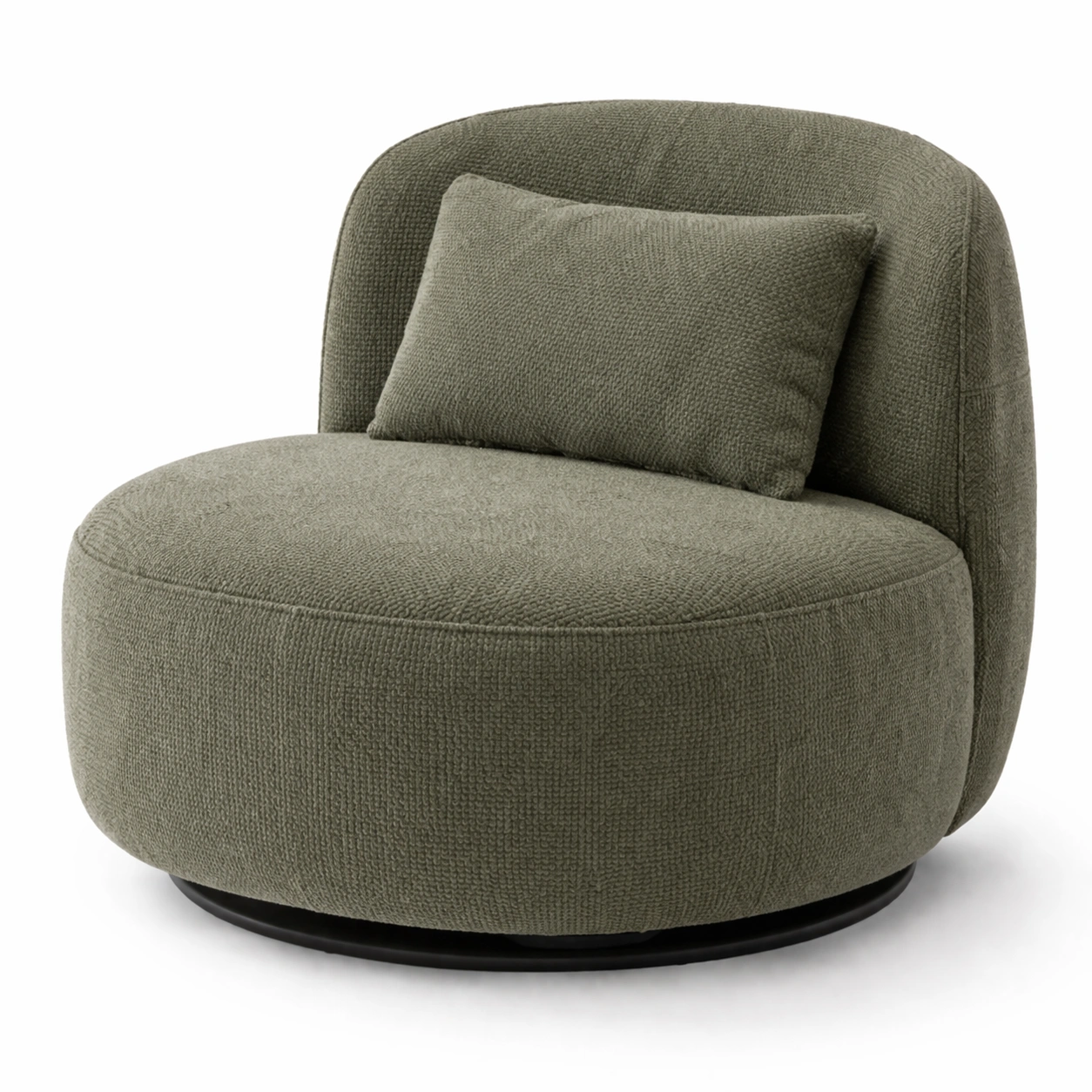 Sillon giratorio verde oliva con cojin-livaroe